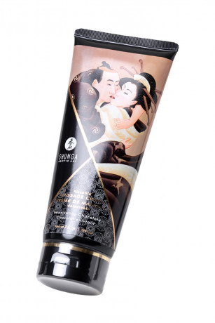 Съедобный шелковистый массажный крем для тела со вкусом шоколада Shunga