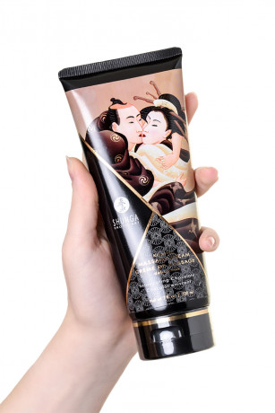 Съедобный шелковистый массажный крем для тела со вкусом шоколада Shunga