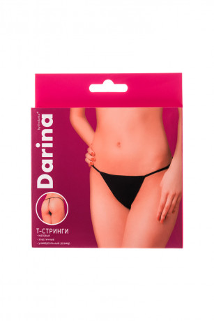 Т-стринги из матовой непрозрачной трикотажной ткани черного цвета Darina