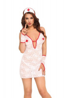 Белое кружевное мини платье медсестры Assistant