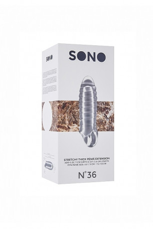 Насадка закрытого типа для увеличения длины члена и подхвата мошонки Stretchy Thick Penis Extension Tran