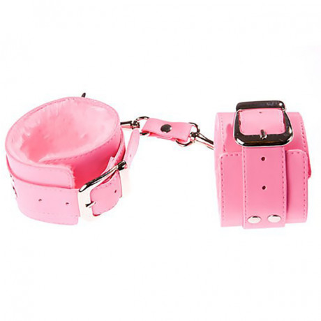 Наручники серебряные с голубым мехом