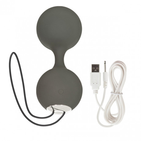 Серые вагинальные вибро-шарики EMBRACE LOVE BALLS