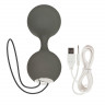 Серые вагинальные вибро-шарики EMBRACE LOVE BALLS