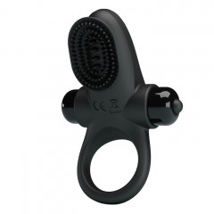 Эрекционное виброкольцо с клиторальной щеточкой Vibrant Penis Ring II