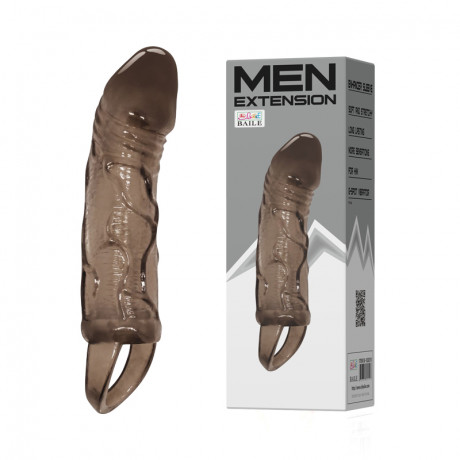 Насадка на пенис закрытого типа с подхватом мошонки Baile Men Extension