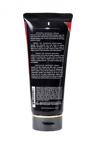 Съедобный шелковистый массажный крем для тела с ароматом шампанского и клубники Shunga