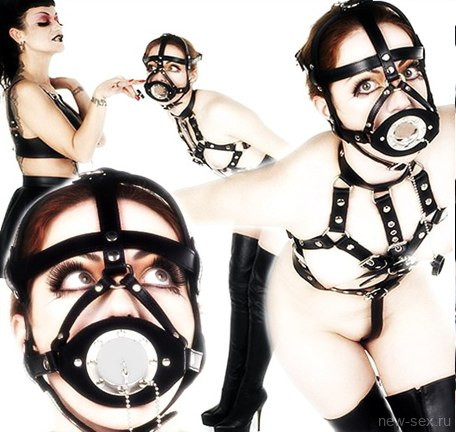 Сбруя на голову из ремней с кляпом-затычкой