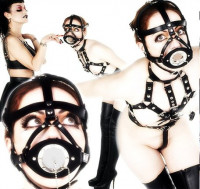 Сбруя на голову из ремней с кляпом-затычкой