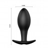 Чёрная анальная пробка с пультом управления - 8,5 см