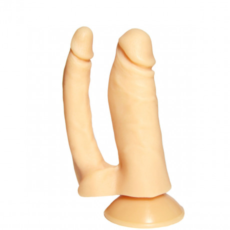 Двойной фаллоимитатор на присоске