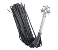 Плеть из натуральной кожи с ручкой в готическом стиле Gray