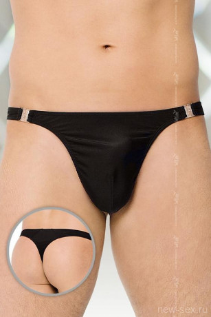 Черные мужские стринги с застежками по бокам SoftLine Collection