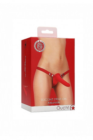 Женский страпон с анальным фаллосом и креплением на ремешках