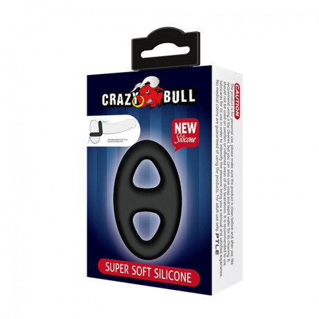 Овальное двойное эрекционное кольцо Crazy Bull