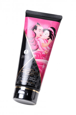 Съедобный шелковистый массажный крем для тела с ароматом малины Shunga