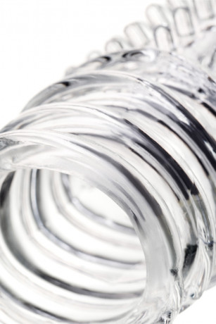 Прозрачная рельефная насадка на пенис A-Toys