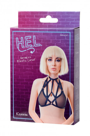 Стреп из черной сетки с множественными переплетениями из тонких лент Konnie