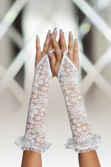 Длинные кружевные белые перчатки SoftLine Collection