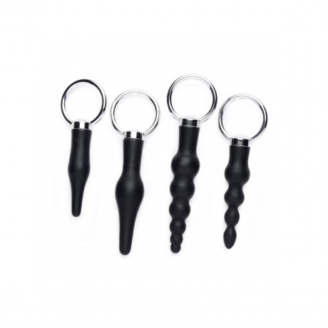 Набор анальных стимуляторов 4 Piece Silicone Anal Ringed Rimmer Set