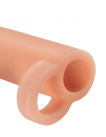 Насадка увеличитель с открытой головкой и кольцом на мошонку Real Feel Enhancer XL