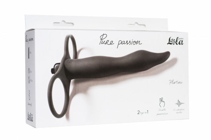 Вибронасадка на пенис для двойного проникновения Pure Passion Flirtini Wine