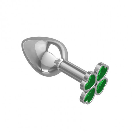 Анальная втулка малая с кристаллами Клевер Silver