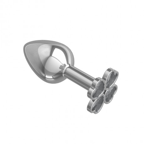 Анальная втулка малая с кристаллами Клевер Silver