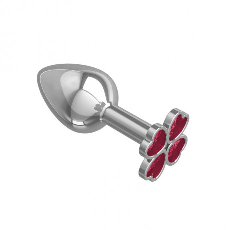 Анальная втулка малая с кристаллами Клевер Silver