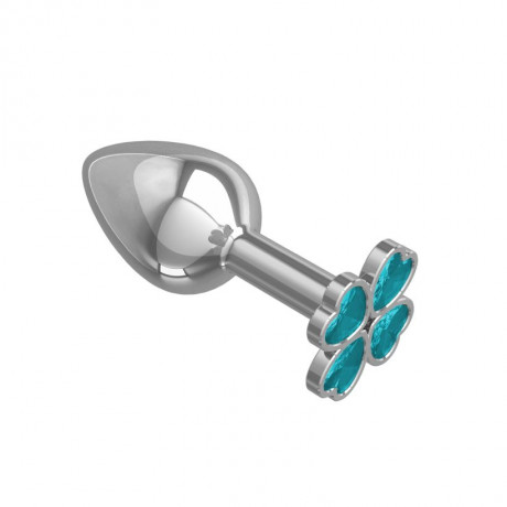 Анальная втулка малая с кристаллами Клевер Silver