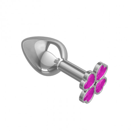 Анальная втулка малая с кристаллами Клевер Silver