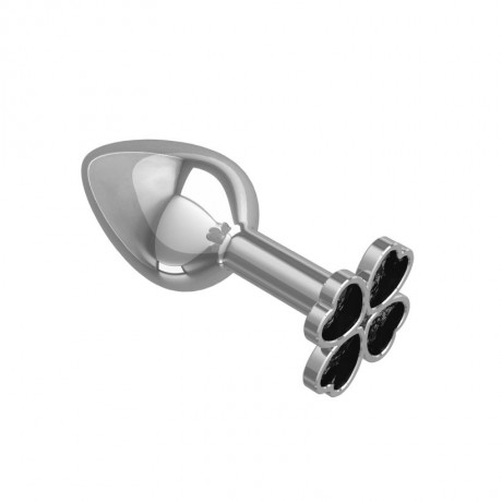 Анальная втулка малая с кристаллами Клевер Silver