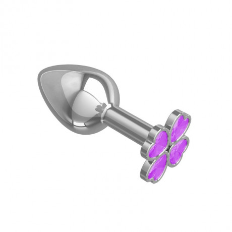 Анальная втулка малая с кристаллами Клевер Silver