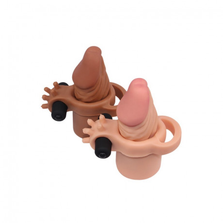 Насадка реалистичной формы фаллоса с выпуклой упругой головкой и вибропулей