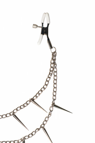 Металлические регулируемые зажимы с оригинальной цепочкой Party Hard Spiky