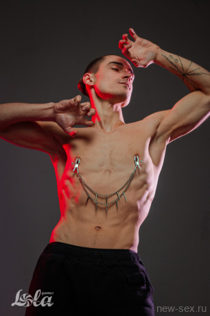 Металлические регулируемые зажимы с оригинальной цепочкой Party Hard Spiky