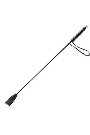 Стек с кожаной ручкой черный