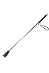 Стек с кожаной ручкой черный