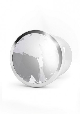 Анальная пробка RICH Silver/Clear Sapphire