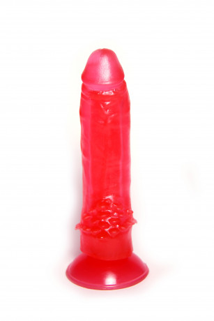 Фаллоимитатор гелевый на присоске с шипами на основании