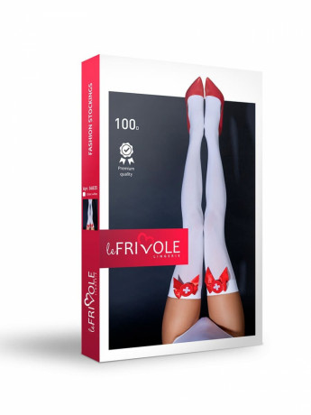 Белые чулки с красными бантами