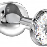Стальная анальная игрушка с кристаллом Diamond Clear Sparkle