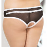 Трусики с открытым доступом черно-белого цвета SoftLine Collection
