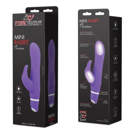 Очень мощный и яркий вибратор с клиторальным кроликом Erotic Fantasy