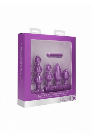 Набор из пяти анальных стимуляторов с вибро элементом USB-Rechargeable Anal Set