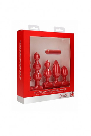 Набор из пяти анальных стимуляторов с вибро элементом USB-Rechargeable Anal Set