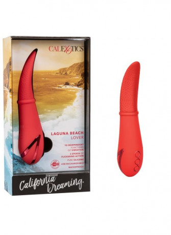 Перезаряжаемый виброммасажер с фунцией мерцающий язычок Laguna Beach Lover с фунцией «мерцающий язычок»