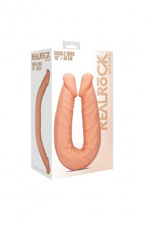 Реалистичный двухсторонний фаллоимитатор с яркими округлыми головками Double Dong