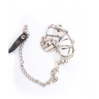 Металлическая пенис-клетка на цепном поводке