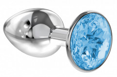 Гладкая анальная пробка Diamond Clear Sparkle